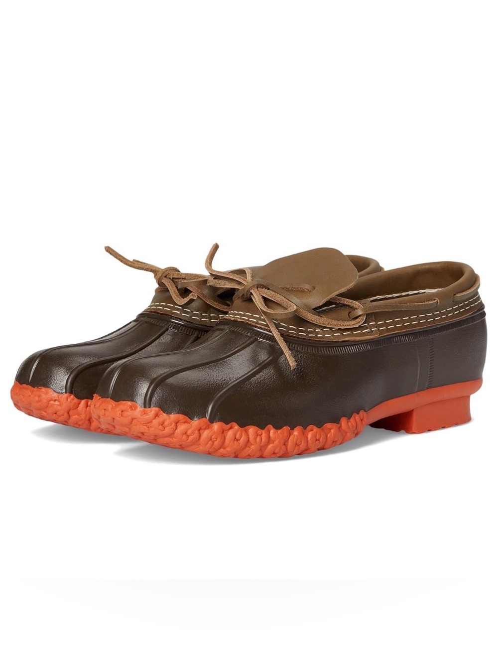 L.L. Bean Men's Brown Upper with Orange Sole Duck Boots